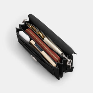 Tabby Shoulder Bag 26 refined pebble leather Black Silver - Image 5