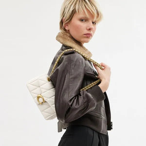 Tabby Shoulder Bag 20 With Quilting leather Chalk Gold - Image 5