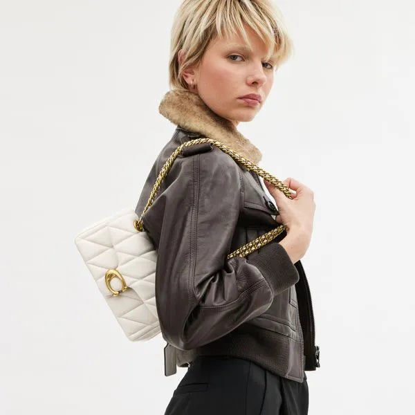 Tabby Shoulder Bag 20 With Quilting leather Chalk Gold - Image 5