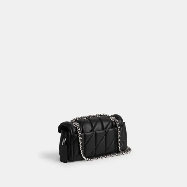 Tabby Shoulder Bag 20 With Quilting leather Black Silver - Image 2