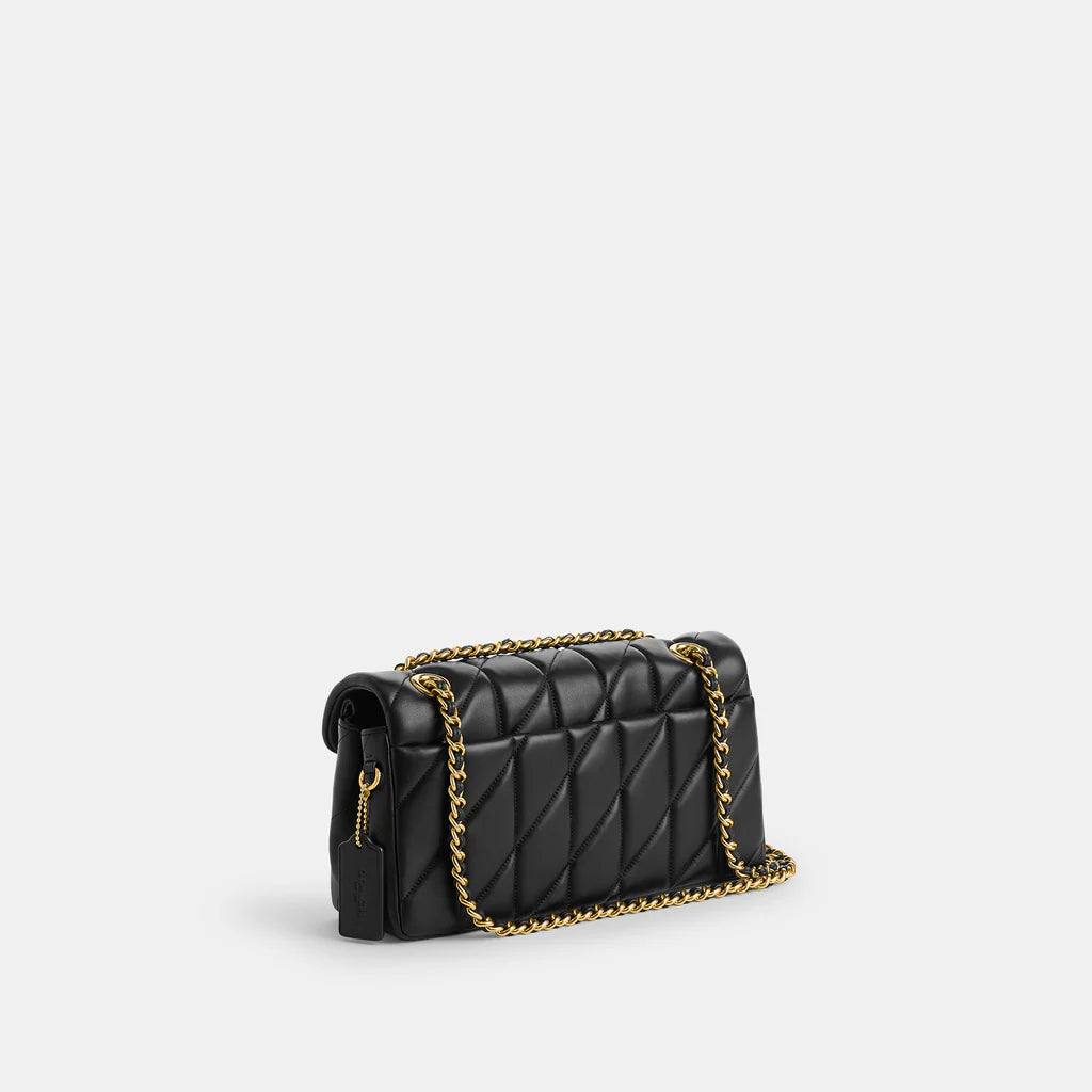 Tabby Shoulder Bag 26 With Quilting Black Gold - Image 2