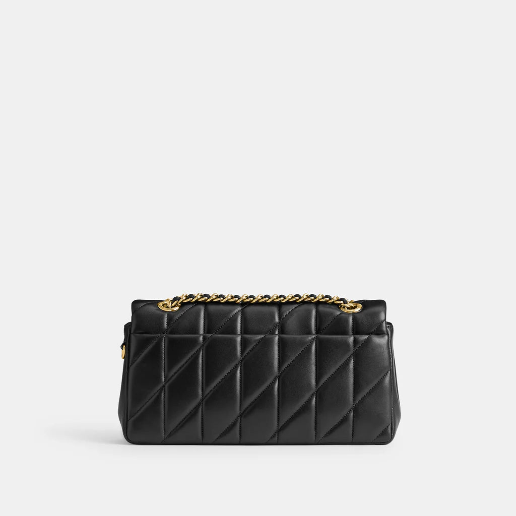 Tabby Shoulder Bag 26 With Quilting Black Gold - Image 3