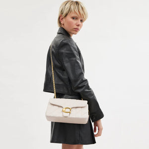 Tabby Shoulder Bag 26 With Quilting Chalk Gold - Image 6