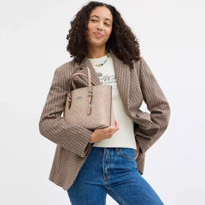 Coach Mollie Tote Bag 25 In Signature Canvas Sand Taupe - Image 3