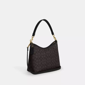 Coach Laurel Shoulder Bag In Signature Canvas Walnut Black - Image 2