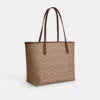 Coach City Tote Bag In Signature Canvas Tan Brown - Image 3