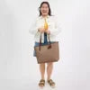 Coach City Tote Bag In Signature Canvas Tan Brown - Image 2
