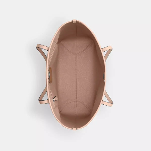 Coach City Tote Bag In Signature Canvas Sand Taupe - Image 4