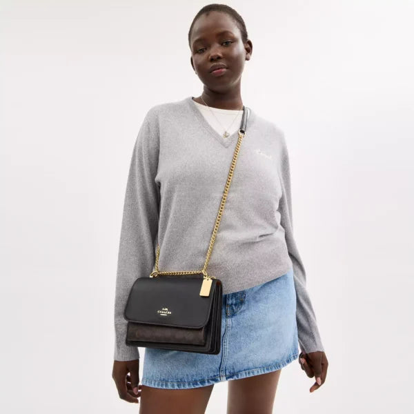 Coach Klare Crossbody Bag In Signature Canvas Walnut Black - Image 4