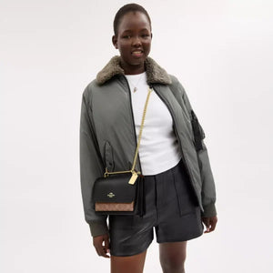 Coach Klare Crossbody Bag In Signature Canvas Tan Black - Image 5