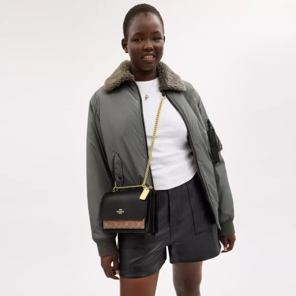 Coach Klare Crossbody Bag In Signature Canvas Tan Black - Image 5