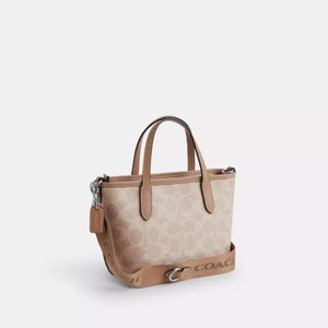 Coach City Mini Tote Bag In Signature Canvas Sand Taupe - Image 2