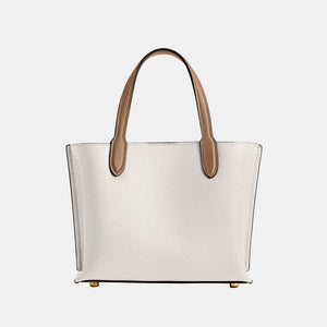 Coach Willow Tote Bag 18 Leather Chalk - Image 3