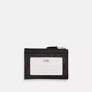 Coach Mini Skinny Id Case Signature Canvas/Gold/Walnut/brown - Image 2