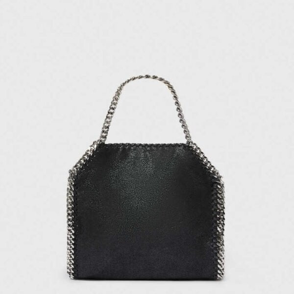 Stella McCartney Falabella Mini Tote Bag Black Silver - Image 4