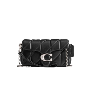 Tabby Shoulder Bag 20 With Pillow Quilting leather Black Silver