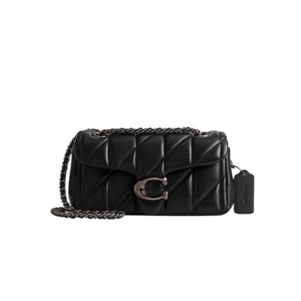 Tabby Shoulder Bag 20 With Quilting leather Black Dark