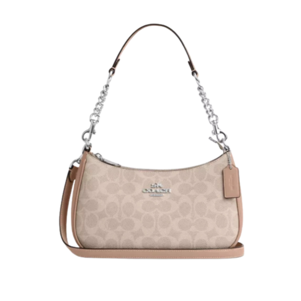 Coach Teri Shoulder Bag In Signature Canvas Sand Taupe