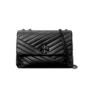 Tory Burch Kira Chevron-Quilted Convertible Shoulder Bag Black Dark