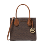 Mercer Medium Logo and Leather Accordion Crossbody Bag BROWN