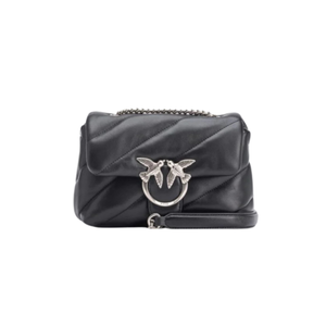 Mini Love Bag Puff Maxi Quilt BLACK-OLD SILVER