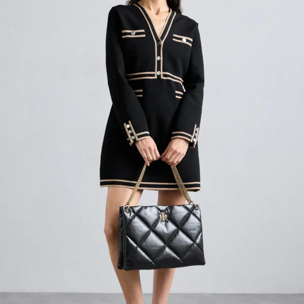 TORY BURCH KIRA DIAMOND HOBO HANDBAG BLACK - Image 7