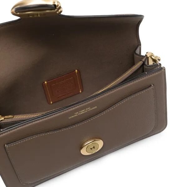 Tabby Shoulder Bag 26 refined pebble leather Dark Stone - Image 3