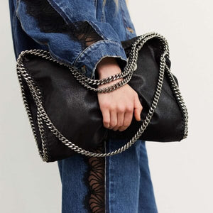 Stella McCartney Falabella chain-trimmed tote bag Black Silver - Image 3
