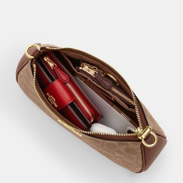 Coach Teri Shoulder Bag In Signature Canvas Tan Brown - Image 3