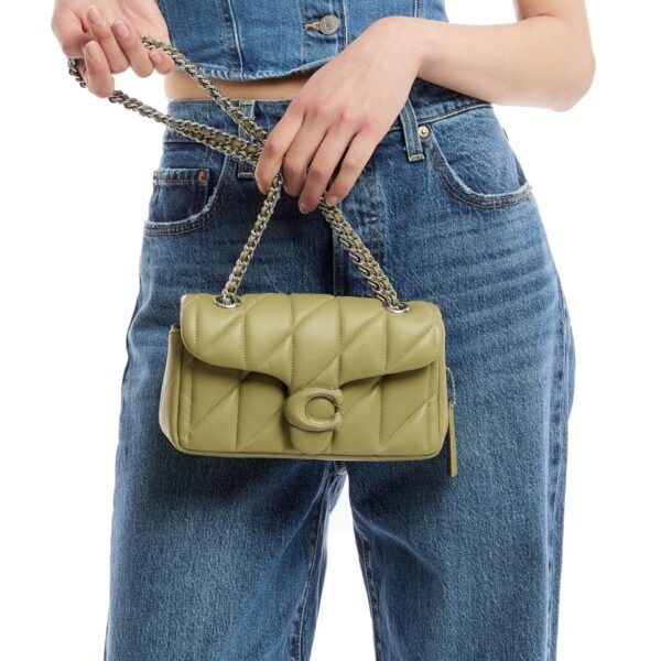 Tabby Shoulder Bag 20 With Quilting leather Green - Image 5