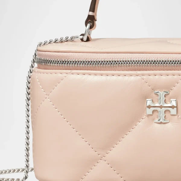 Tory Burch Kira Charm Diamond Quilt Vanity Case Soft pink - Image 5
