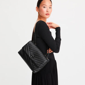 Tory Burch Kira Chevron-Quilted Convertible Shoulder Bag Black Dark - Image 5