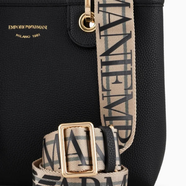 Small MyEA shopper bag with deer print Deep Black - Image 6